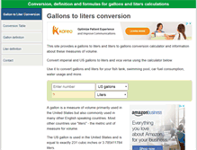 Tablet Screenshot of gallonstoliters.com